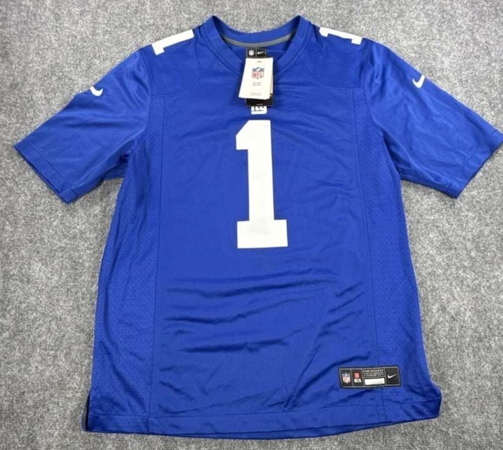 Nike Malik Nabers New York Giants #1 Royal Blue Football Jersey Medium NWT